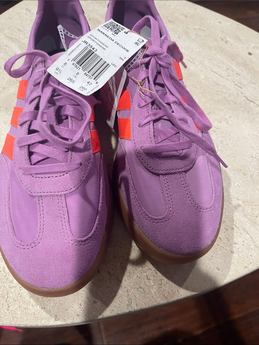 adidas Women's Purple Sneakers with Orange Stripes new size 9.5